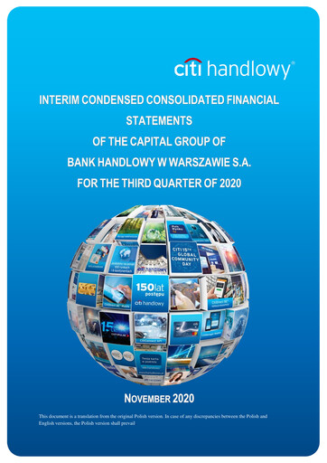 Thumbnail Bank Handlowy w Warszawie Quarterly Report 2020-q3