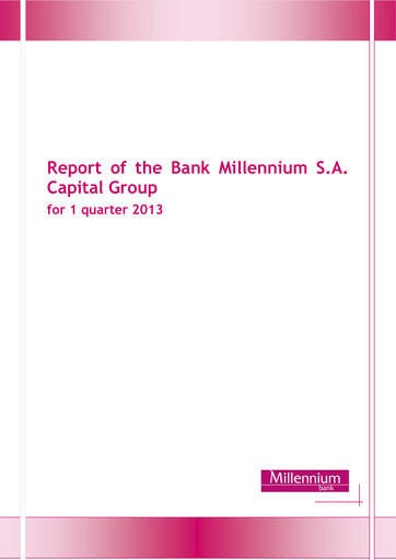 Thumbnail Bank Millennium Quarterly Report 2013-q1