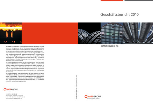 Vorschaubild Comet Holding Jahresbericht 2010