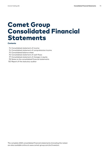 Thumbnail Comet Holding Financial Statement 2025