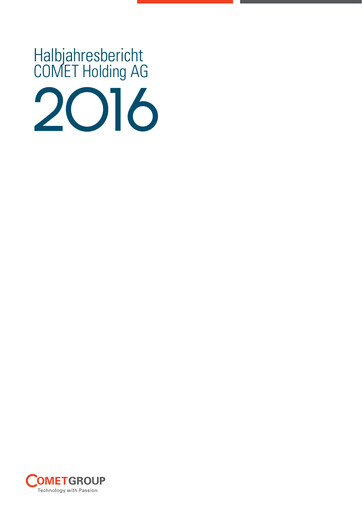 Miniature Comet Holding Rapport semestriel 2016-h1