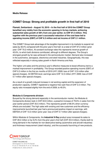 Thumbnail Comet Holding Half-year Report 2010-h1