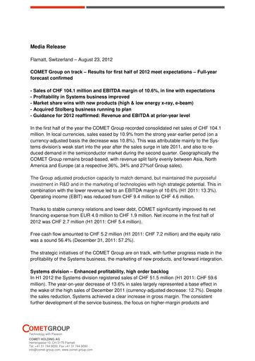 Thumbnail Comet Holding Half-year Report 2012-h1