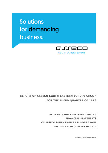 Thumbnail Asseco South Eastern Europe Quarterly Report 2016-q3