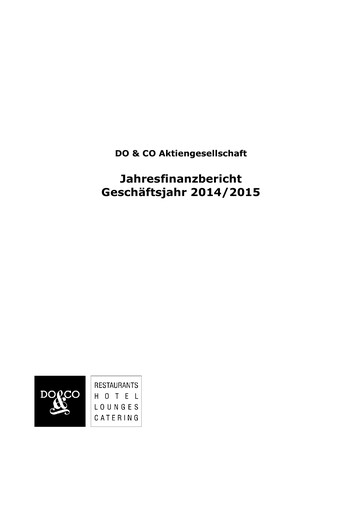 Thumbnail DO & CO Aktiengesellschaft Financial Report 2014-2015