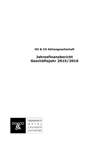 Thumbnail DO & CO Aktiengesellschaft Financial Report 2015-2016