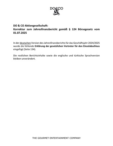 Thumbnail DO & CO Aktiengesellschaft Financial Report 2024-2025