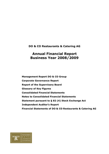 Thumbnail DO & CO Aktiengesellschaft Financial Report 2008-2009