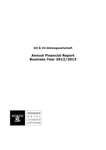 Thumbnail DO & CO Aktiengesellschaft Financial Report 2013