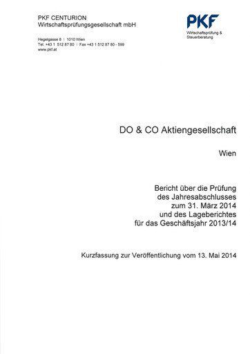 Vorschaubild DO & CO Aktiengesellschaft Finanzmitteilung 2013-2014