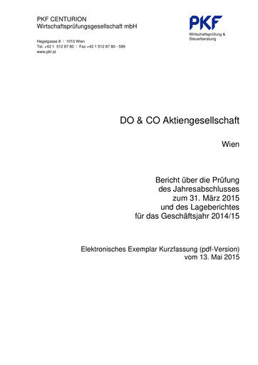 Vorschaubild DO & CO Aktiengesellschaft Finanzmitteilung 2014-2015