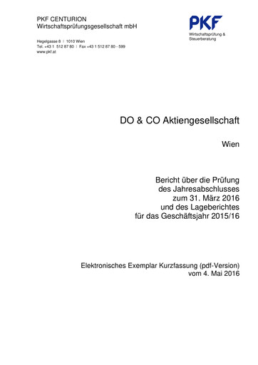 Vorschaubild DO & CO Aktiengesellschaft Finanzmitteilung 2015-2016