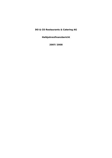Thumbnail DO & CO Aktiengesellschaft Half-year Report 2007-h1