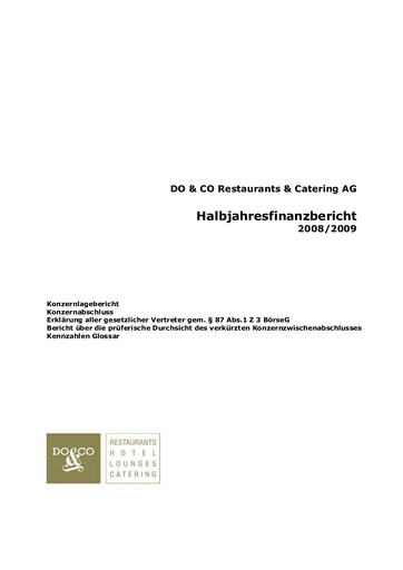 Thumbnail DO & CO Aktiengesellschaft Half-year Report 2008-h1
