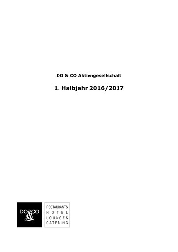 Thumbnail DO & CO Aktiengesellschaft Half-year Report 2016-h1