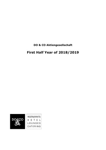 Vorschaubild DO & CO Aktiengesellschaft Halbjahresbericht 2018-h1