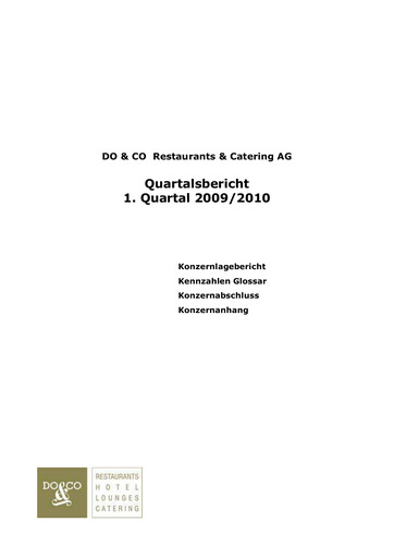 Thumbnail DO & CO Aktiengesellschaft Quarterly Report 2009-q1