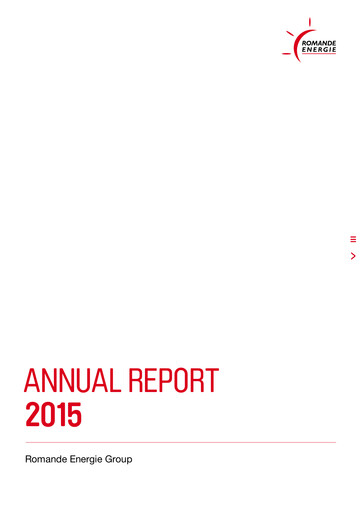 Thumbnail Romande Energie Annual Report 2015