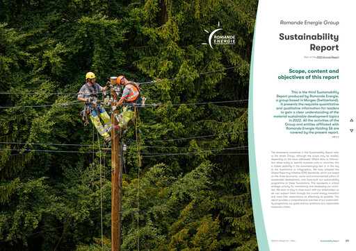 Miniature Romande Energie Rapport de durabilité 2022