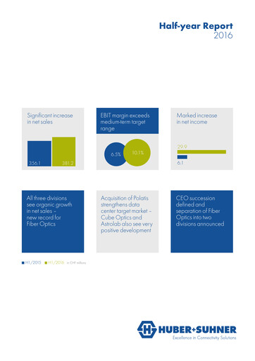 Thumbnail Huber+Suhner Half-year Report 2016-h1