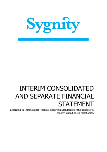 Miniature Sygnity Rapport semestriel fy2015