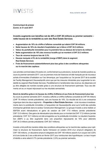 Vorschaubild Investis Holding Halbjahresbericht 2017-h1