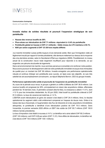 Vorschaubild Investis Holding Halbjahresbericht 2025-h1