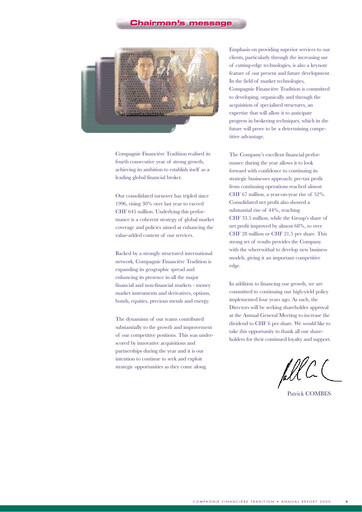 Miniature Compagnie Financière Tradition Rapport annuel 2000