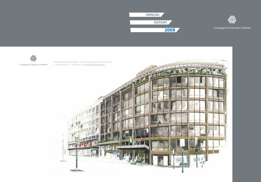 Miniature Compagnie Financière Tradition Rapport annuel 2009