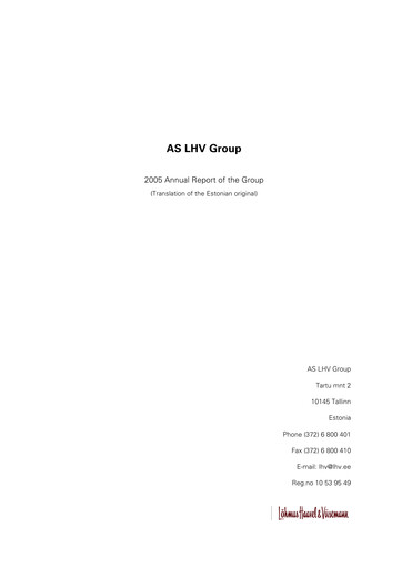 Thumbnail AS LHV Group Annual Report 2005