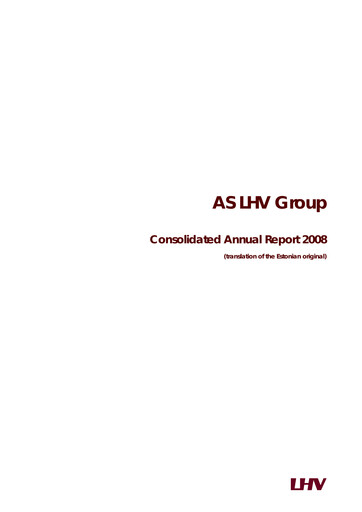 Thumbnail AS LHV Group Annual Report 2008