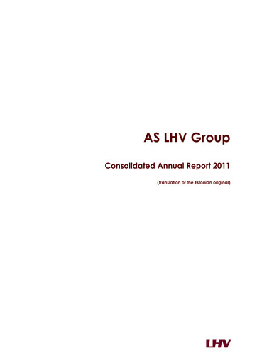 Thumbnail AS LHV Group Annual Report 2011
