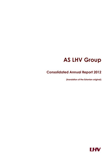 Thumbnail AS LHV Group Annual Report 2012