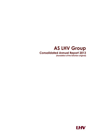 Thumbnail AS LHV Group Annual Report 2013