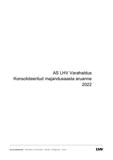 Thumbnail AS LHV Group Annual Report 2022