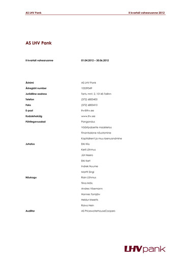 Thumbnail AS LHV Group Quarterly Report 2012-q2