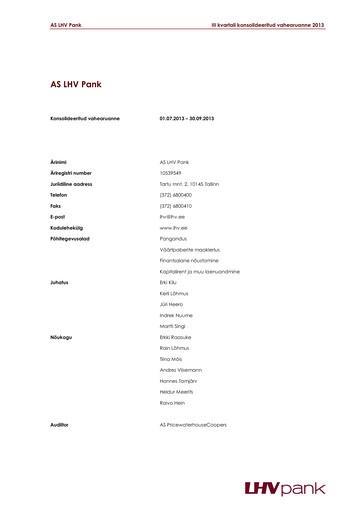 Thumbnail AS LHV Group Quarterly Report 2013-q3