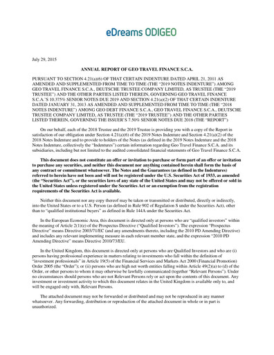 Thumbnail eDreams ODIGEO Annual Report fy2015