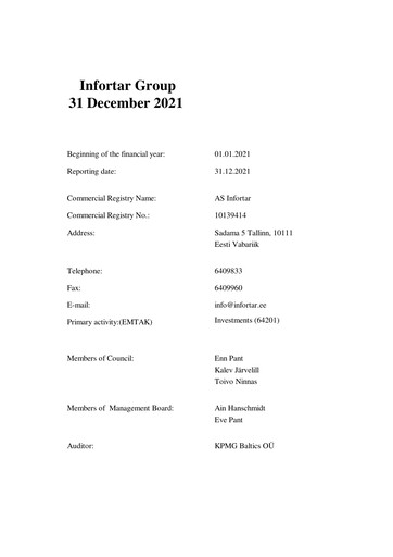 Miniature Infortar Rapport annuel 2021