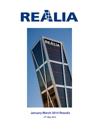 Thumbnail Realia Business Quarterly Report 2014-q1