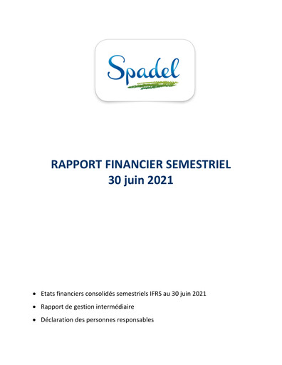 Thumbnail Spadel Half-year Report 2021-h1