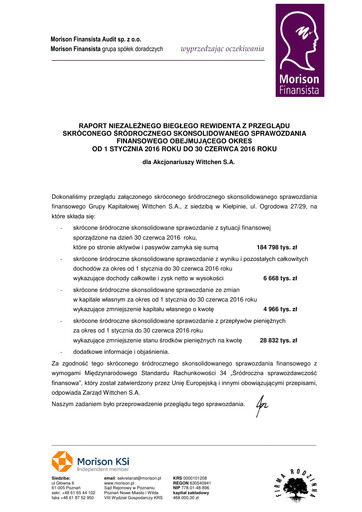 Miniature Wittchen Bilan financier 2016-h1