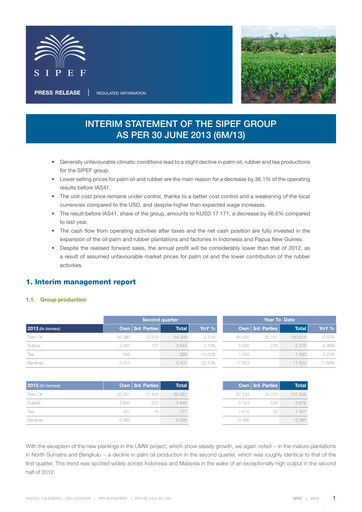 Thumbnail Sipef Half-year Report 2013-h1