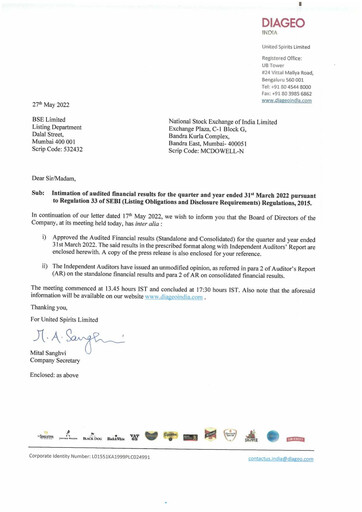 Thumbnail United Spirits
 Financial Statement 2021-2022