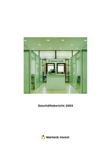Vorschaubild Warteck Invest Jahresbericht 2003
