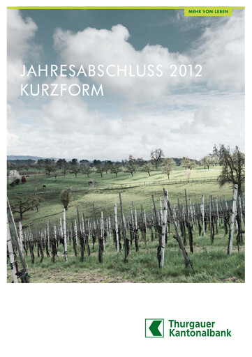 Thumbnail Thurgauer Kantonalbank Financial Statement 2012