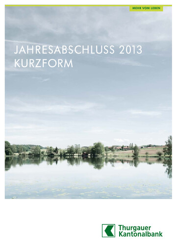 Thumbnail Thurgauer Kantonalbank Financial Statement 2013