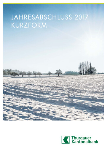 Thumbnail Thurgauer Kantonalbank Financial Statement 2017