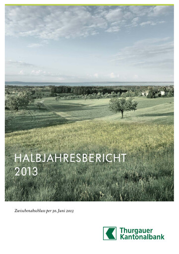 Thumbnail Thurgauer Kantonalbank Half-year Report 2013-h1