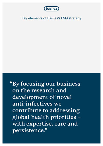 Miniature Basilea Pharmaceutica Rapport ESG 2023